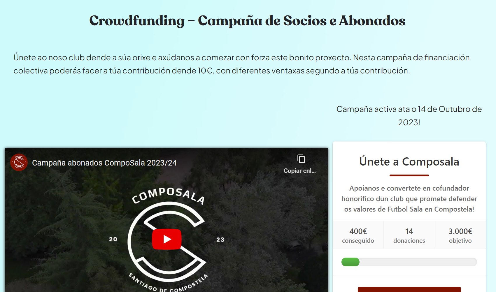 Campaña Crowdfunding Composala