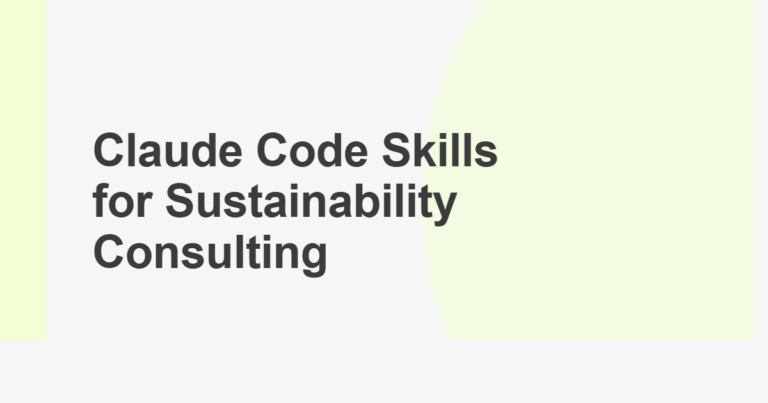 Claude Code skills for sustainability consulting
